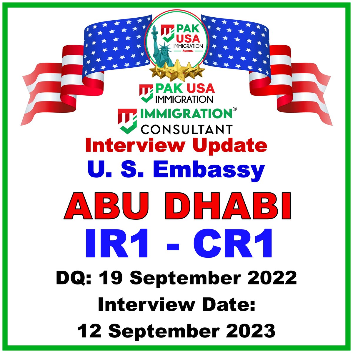 PakUSAImmigrant's tweet photo. US Embassy ABU DHABI - U.A.E - IR Categories Interview Letters Update
#usimmigration #PakUSAImmigration #MJImmigrationConsultant #F2A #FX1 #F2B #F2avisa #F3Visa #F4Visa #IR1 #CR1 #IR5 #USCIS #NVC #immigrationconsultant #US #USA https://t.co/ktyKS4muk3