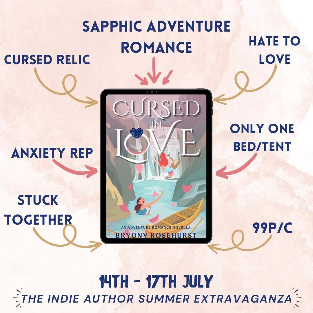 It’s the last day of the Indie Author Summer Extravaganza! Don’t miss my 99p/c offer for Cursed in Love, a sapphic adventure romance perfect for fans of Romancing the Stone & Without A Paddle!

Grab signed paperbacks with code SUMMEREXTRAVAGANZA for 20% off all Etsy orders! 🔗👇🏻