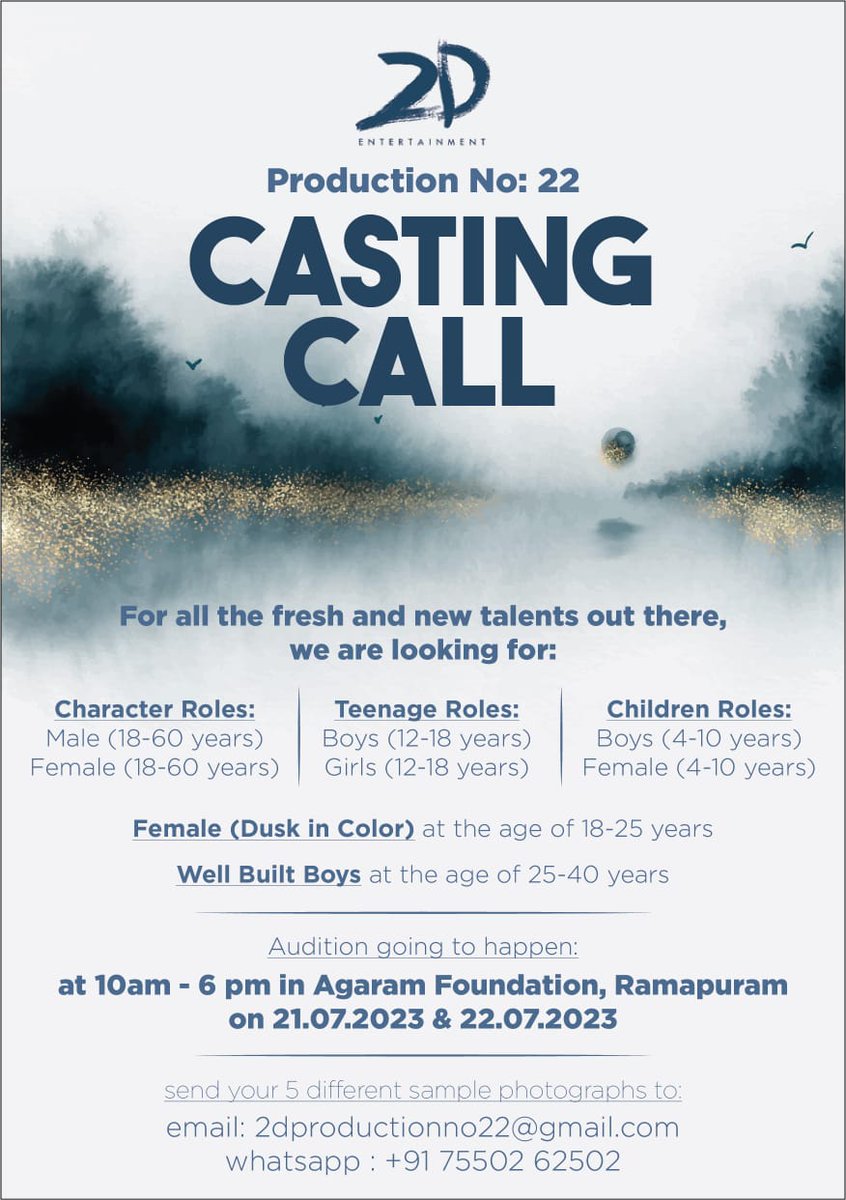 #CastingCall Alert! 

We're looking for fresh faces and untapped talent for our #Production22. Here is a chance to showcase your potential!