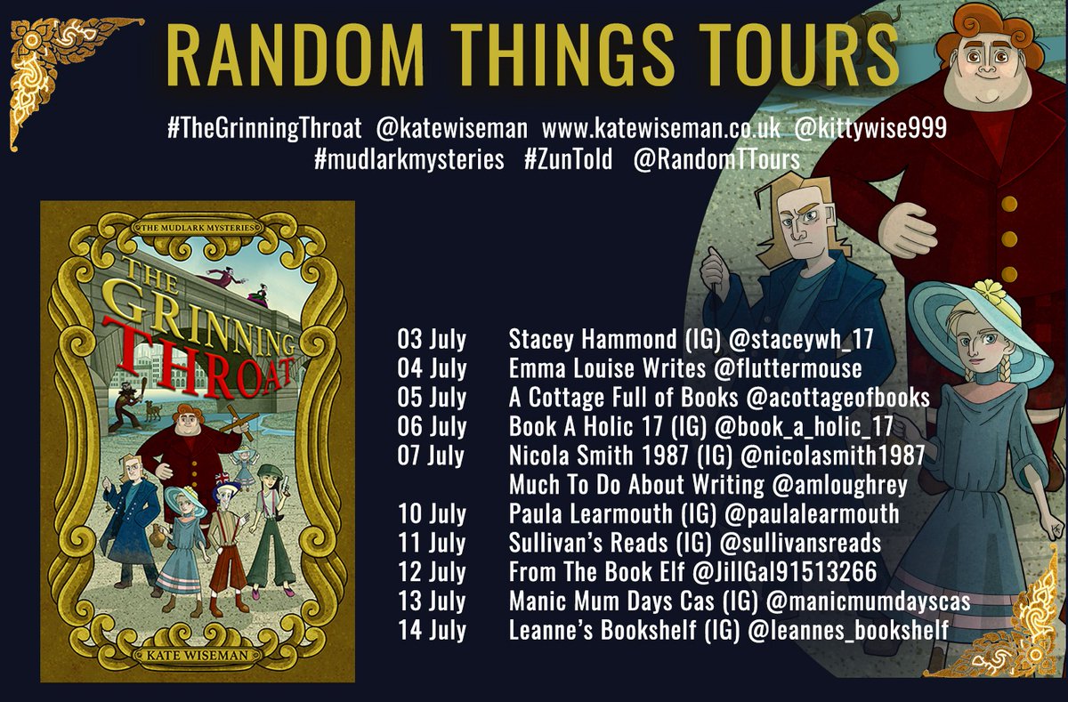 MASSIVE THANKS #RandomThingsTours Bloggers for supporting #TheGrinningThroat @KateWiseman 

Please share reviews on Amazon/Goodreads