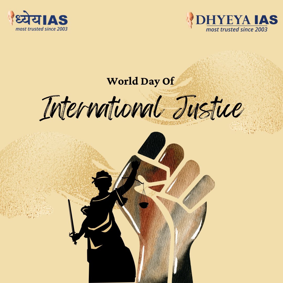 World Day of International Justice.

#dhyeyaias #dhyeyalaw #justice #internationaljustice #law #legal