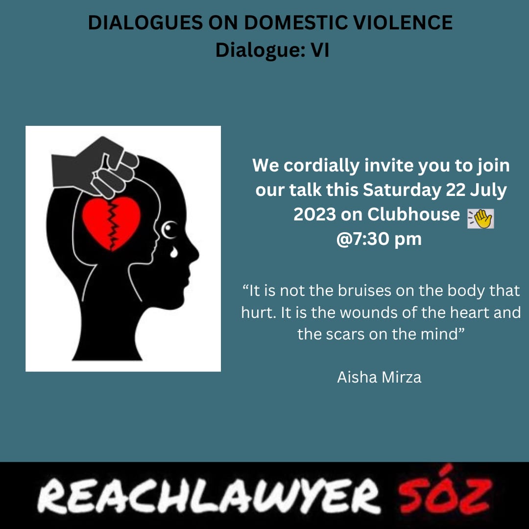 SÓZ (@speak2soz) on Twitter photo DIALOGUES ON DOMESTIC VIOLENCE : Dialogue VI
Saturday July 22, 2023 in Clubhouse @ 7.30 pm Click Link☺️👇🏿
clubhouse.com/invite/XXycGWB…
<a href="/sugataraju/">Sugata Srinivasaraju</a>
<a href="/ReachLawyer/">ReachLawyer</a> <a href="/bubberjung/">venkatesh bubberjung</a>
Verbal Abuse:
instagram.com/p/CuyovhCvNtC/… DIALOGUES ON DOMESTIC VIOLENCE : Dialogue VI
Saturday July 22, 2023 in Clubhouse @ 7.30 pm Click Link☺️👇🏿
clubhouse.com/invite/XXycGWB…
<a href="/sugataraju/">Sugata Srinivasaraju</a>
<a href="/ReachLawyer/">ReachLawyer</a> <a href="/bubberjung/">venkatesh bubberjung</a>
Verbal Abuse:
instagram.com/p/CuyovhCvNtC/…