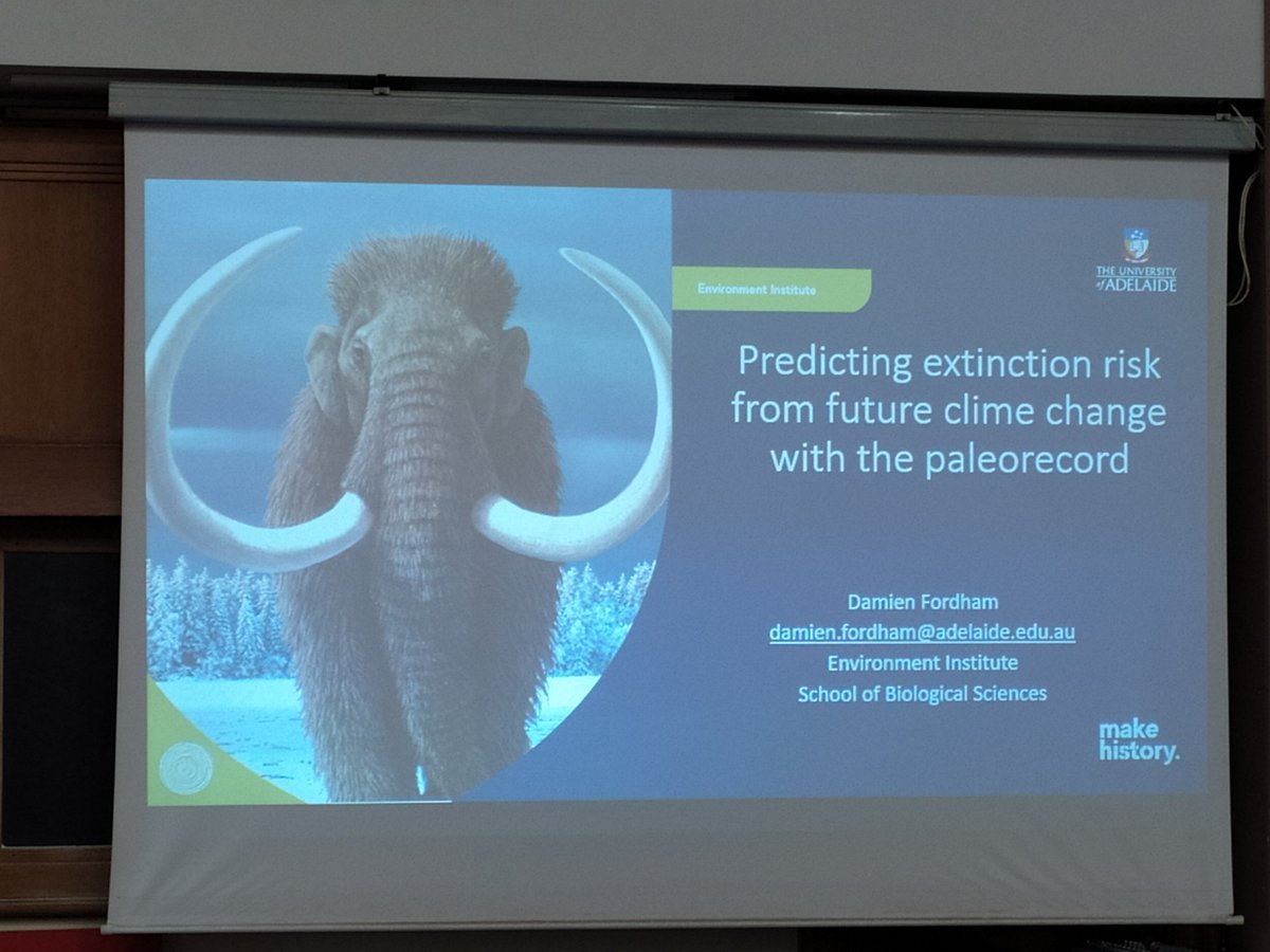 OndrejMottl's tweet image. Damien Fordham shows a captivating presentation about methodological advances in #SDM in paleo records to simulate extinction rates. Really important and relevant for my #BIODYNAMICS project. In addition, concurrently the best visualization I saw during the conference🙌🖼️👏