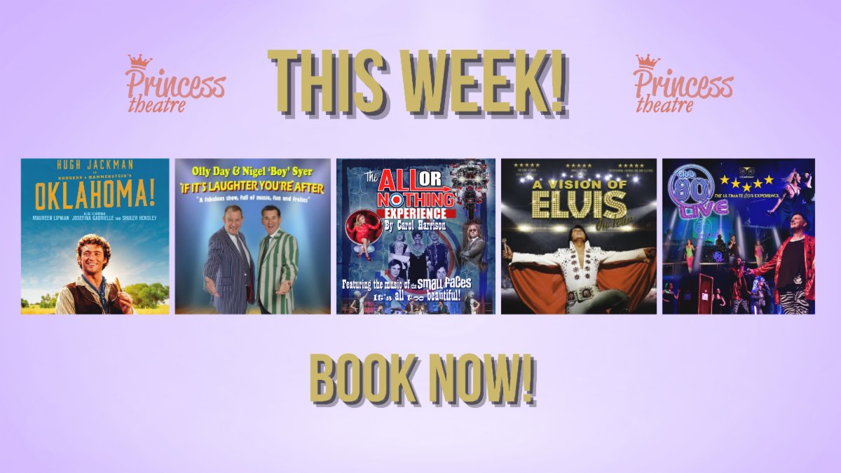🎭 Performing this week we have If It's Laughter You're After, The All Or Nothing Experience, A Vision of Elvis, and Club 80’s Live.

🎬 Our Cinema &amp; Film Club screening for this week is on Tuesday the 18th of July showing Oklahoma!

✉ Newsletter: conta.cc/3OjHVMV
