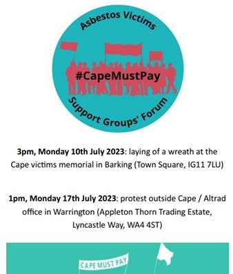 Calling all advocates for justice. Join us at the #CapeMustPay Demonstration today at 1 pm outside Cape's offices in Warrington.

Our Partner, Joanne Candlish, from our #Asbestos and #Mesothelioma team will be there in solidarity with the @AsbestosForum.