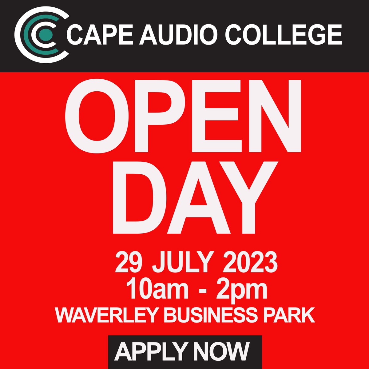 Join us on Saturday the 29th of July 2023 from 10AM - 2PM for our Open Day to find out how you can make your dream of studying Sound Engineering, Post Production, Music Production &amp; Live Sound a reality! 
RSVP - bit.ly/3pUY4ij
#openday #careers #careergoals #education