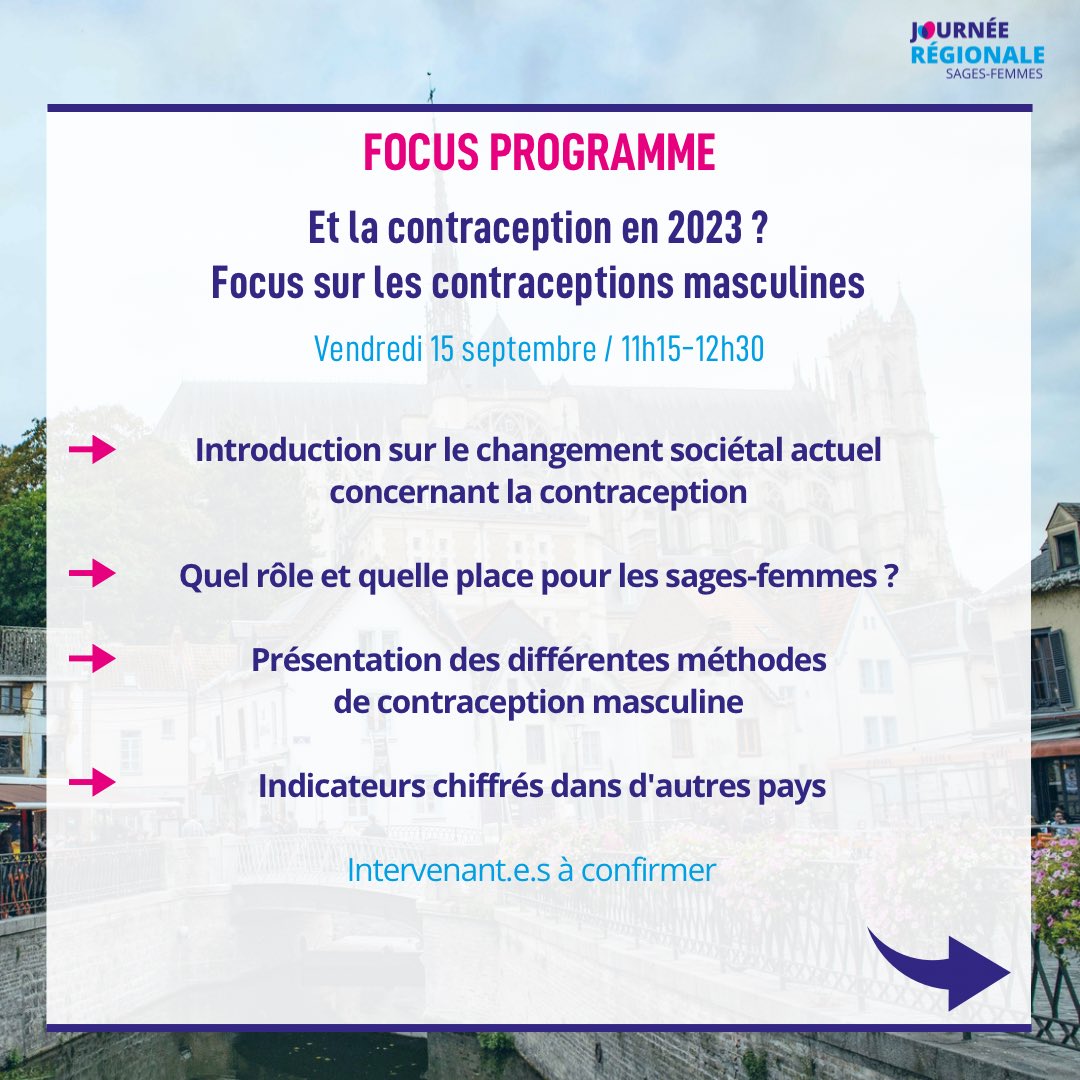 Coll_SageFemme's tweet photo. 🔵JRSF AMIENS 2023 : PROGRAMME DÉTAILLÉ - ET LA CONTRACEPTION EN 2023 ? 

🎫 Infos et inscriptions :  https://t.co/vvQER0vMCx
🗓 Vendredi 15 Septembre 2023
📍Université Picardie, Jules Verne - 3 rue Louvels, 80000 Amiens 
🪑 Amphithéâtre PERDU 

#JRSF #journeeregionalesagesfemmes https://t.co/F6nMahfl0w