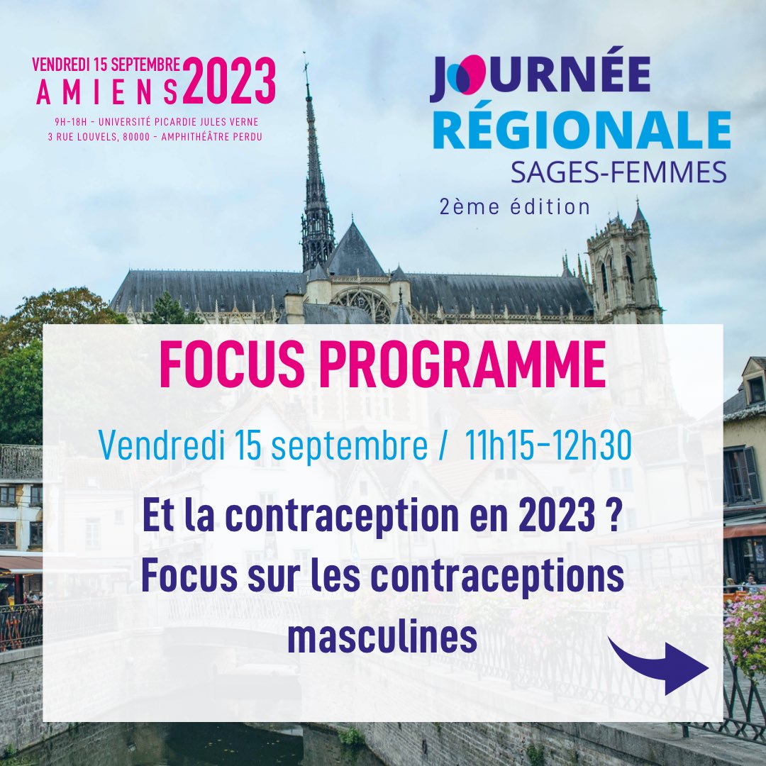 Coll_SageFemme's tweet photo. 🔵JRSF AMIENS 2023 : PROGRAMME DÉTAILLÉ - ET LA CONTRACEPTION EN 2023 ? 

🎫 Infos et inscriptions :  https://t.co/vvQER0vMCx
🗓 Vendredi 15 Septembre 2023
📍Université Picardie, Jules Verne - 3 rue Louvels, 80000 Amiens 
🪑 Amphithéâtre PERDU 

#JRSF #journeeregionalesagesfemmes https://t.co/F6nMahfl0w