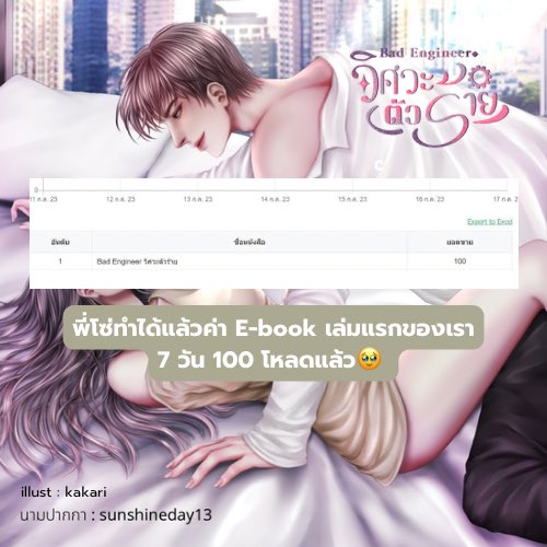 sunshineday130's tweet photo. ในที่สุดก็ทำได้แล้ว น้ำตาจะไหล 7 วันกับยอด 100 โหลดใจฟูมาก ขอบคุณทุกคนที่สนับสนุนนะคะ จะพยายาพัฒนาตัวเองต่อไป 🙏🥹

#MEB #ลานนิยายชญ #readAwrite #คุยกับนักเขียน #นักเขียนมือใหม่ #นีกเขียนนิยาย #badengineer https://t.co/mbFKnOwDx2