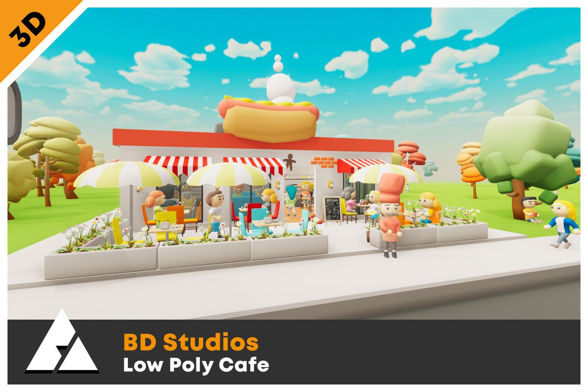bdstudio5's tweet photo. ''Low Poly Cafe Pack by BD Studios'' We prepared for Unity Asset Store has been published. Feel free to leave a like if you'd like to help me.    🍔🍩🍪     Link:https://t.co/FAXdMT25W5… #3d #unity3d #unityassetstore #bdstudios #lowpoly #madewithunity #unity3d #gamedev #gameart https://t.co/YNUFd77ZKW