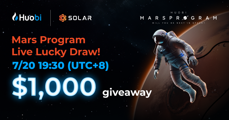 HTX_Global's tweet photo. Huobi x SOLAR $1000 Giveaway!

Subscribe to Huobi Live to watch who win the $6M Space Tix Lucky Draw Here: https://t.co/aTGeO7qO9x   

Enter to Share $1000:
✅ Follow @HuobiGlobal @SolarNetwork 
✅ RT + Tag 2 Friends
✅ Fill out form