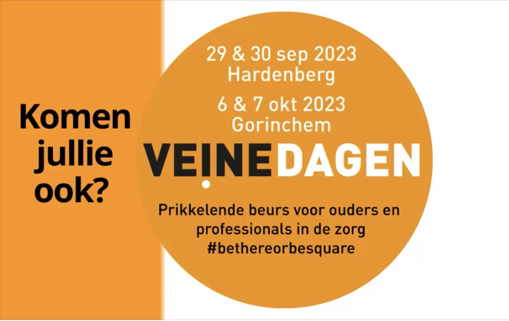 2CU is dit jaar ook weer op de Veinedagen, in Gorinchem én in Hardenberg. Je kunt bij ons andere ouders ontmoeten van een (volwassen) kind met ZEVMB. We vertellen bijvoorbeeld over het  ZEVMB-Ouderplatform, of het boekje Werken als je een zorgintensief kind hebt
We zien je graag!
