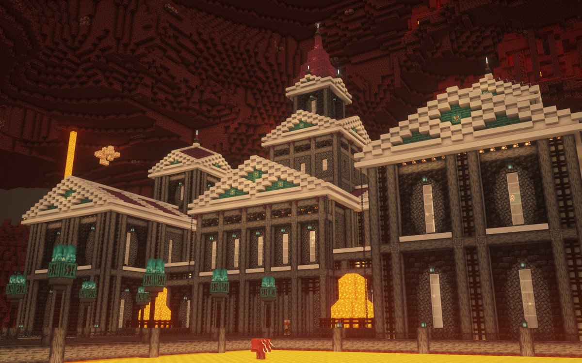 avynchomc's tweet photo. Nether mansion（1.16リリース時に建てたやつ）
#Minecraft #Minecraftbuilds https://t.co/sU79pcrbMM