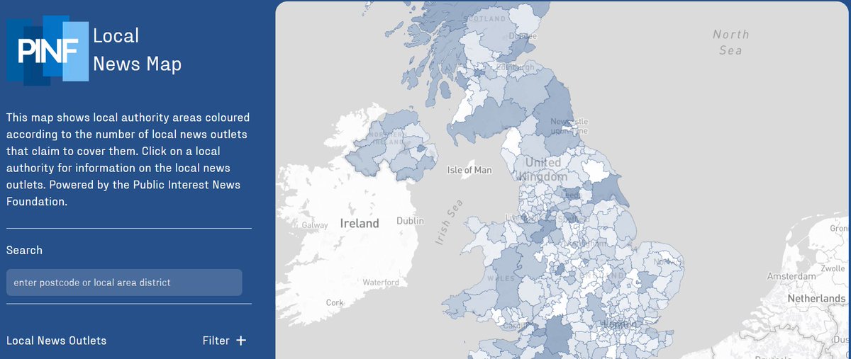 Public Interest News Foundation (@pinewsf) on Twitter photo 🚀LAUNCHING WEDNESDAY: The #LocalNewsMap is (almost) here! Join us on Zoom at 12pm to learn about the UK's news deserts, oases and dry lands, and get a live demo of the map of 1,600 news providers all around the country. Sign up here: tinyurl.com/NewsMapLaunch 🚀LAUNCHING WEDNESDAY: The #LocalNewsMap is (almost) here! Join us on Zoom at 12pm to learn about the UK's news deserts, oases and dry lands, and get a live demo of the map of 1,600 news providers all around the country. Sign up here: tinyurl.com/NewsMapLaunch