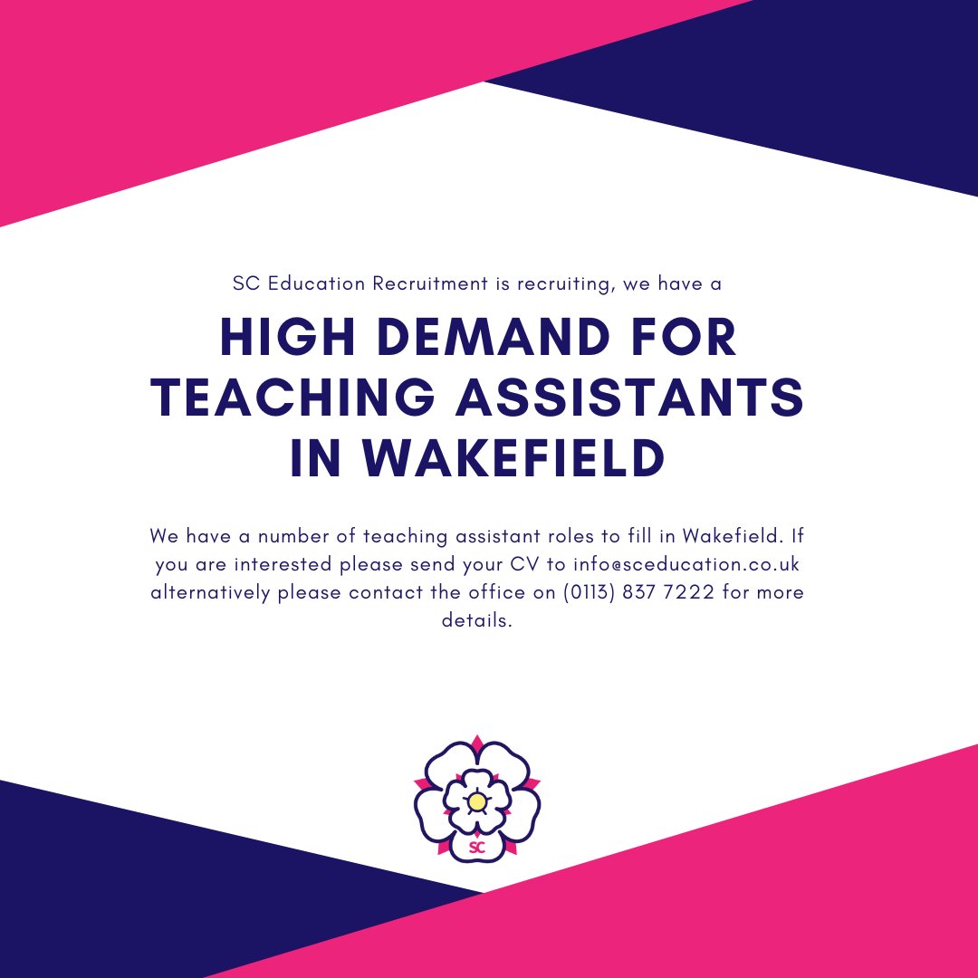 We still have a number of vacancies to fill for September. If you're still looking to secure a role please get in touch!

#sceducationrecruitment #educationrecruitment #teachingassistantjobs #schooljobs #wakefieldjobs