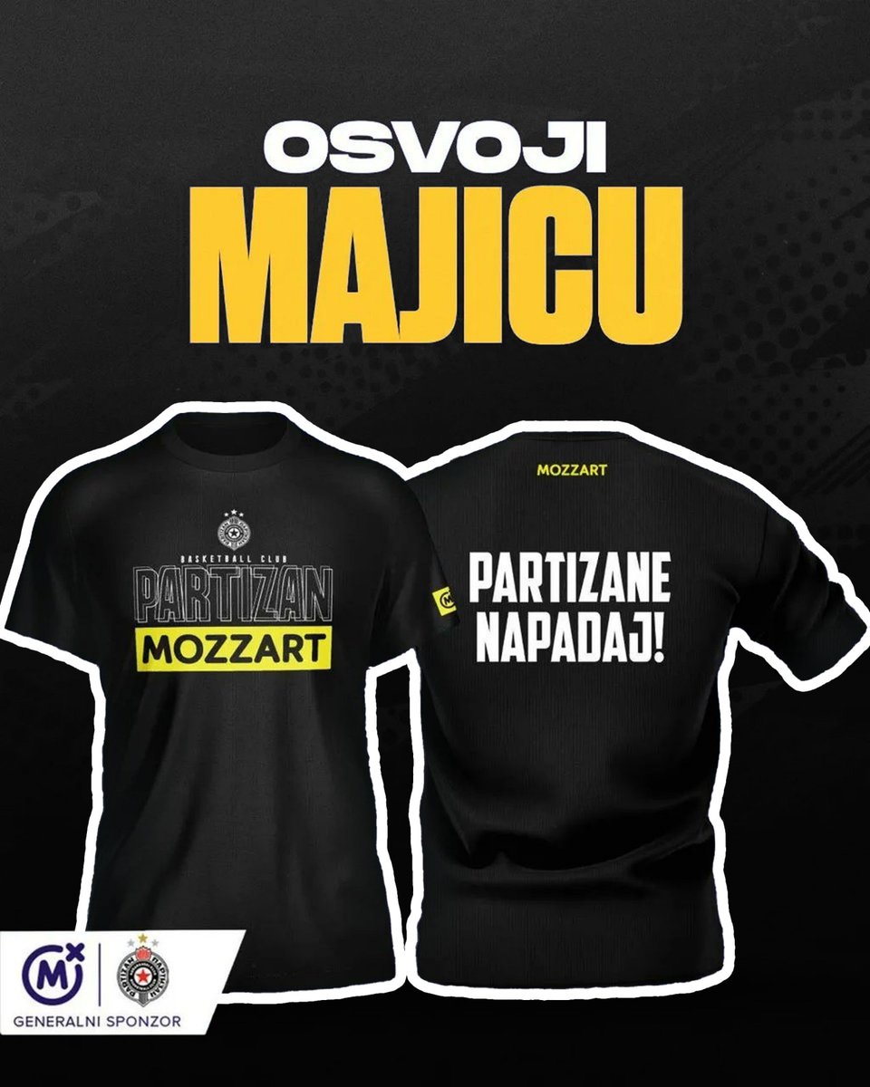 MozzartBet's tweet image. ⚫⚪ Evroliga će sutra objaviti raspored mečeva za sezonu 2023/24, a Mozzart kao generalni sponzor @PartizanBC poklanja tri majice pratiocima koji pogode protiv koga će crno-beli igrati u prvom kolu

Sve što je potrebno je da:

• Zapratiš @mozzartbet  ✅

• Retvituješ uz quote…