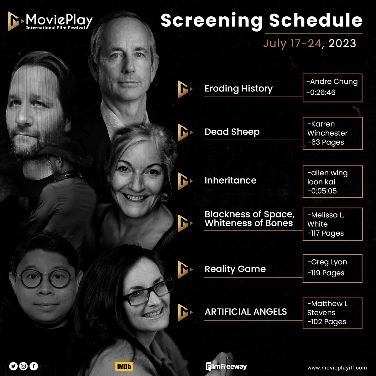 MoviePlayIFF's tweet photo. Look into the screening schedule of June, 2023.
Screening Starts Monday, July 17, 2023
#movieplay #screening #screeningschedule #indiemovies https://t.co/L6sthGmpYh