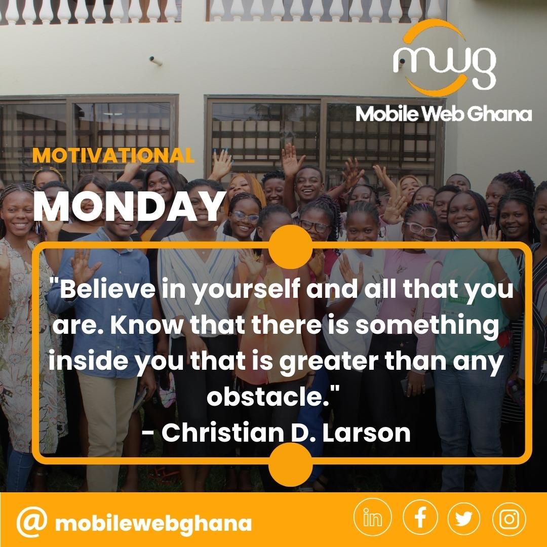 MobileWebGhana's tweet photo. Rise and shine, it's a new week full of possibilities! Remember that you possess incredible potential within you. Embrace the week ahead with confidence and conquer every obstacle that comes your way.
#MondayMotivation #BelieveInYourself #InnerStrength #EmbraceTheWeek https://t.co/Z99jMn7z6r