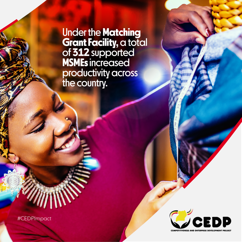 cedp_uganda's tweet photo. Through the Matching Grant Facility, we have supported MSMEs across the country in increasing their productivity. #CEDPImpact https://t.co/lJmF82BKnP