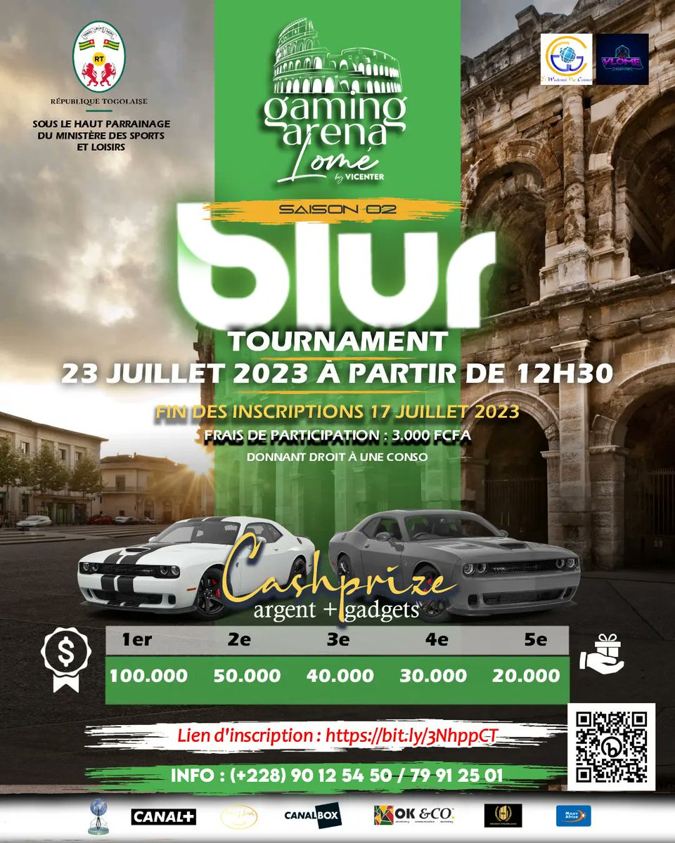 VicenterLome's tweet photo. 📢 Dernier appel ! #TgTwittos
Les inscriptions pour les tournois eFootball Mobile et Blur se clôturent aujourd'hui ! Ne manquez pas cette occasion de montrer vos compétences et de rejoindre l'aventure 🎮🏟️Gaming Arena Lomé Saison 2 
https://t.co/G2g7mBhrxL

#eFootballMobile #Blur https://t.co/LKHeivkTKp