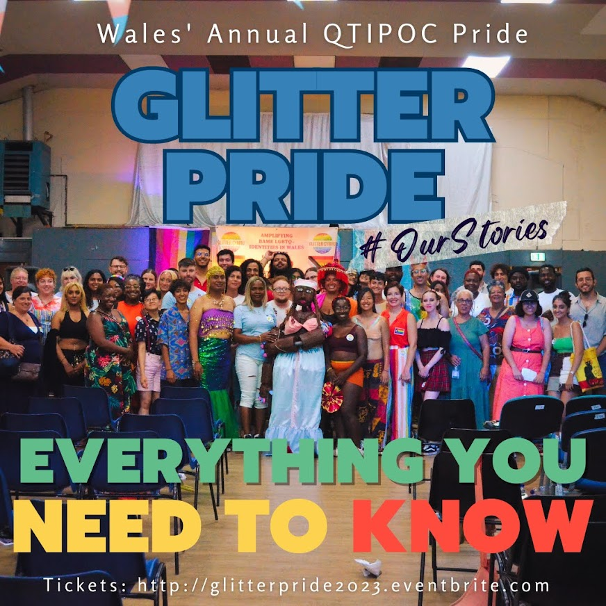 GlitterCymru's tweet photo. Glitter Pride 2023: #OURSTORIES 🏳️‍⚧️🏳️‍🌈 
Get ready for Wales' most diverse LGBTQIA+ event of the year, in the heart of Cardiff!

📆 12 August 2023
⏰ 3-6pm
📍 Enby's Club, 12 Wharton St, Cardiff, CF10 1AG

Refugee and asylum seekers go free.

Get tickets at https://t.co/NrbPJ5G3lB https://t.co/fRObOBUUBo