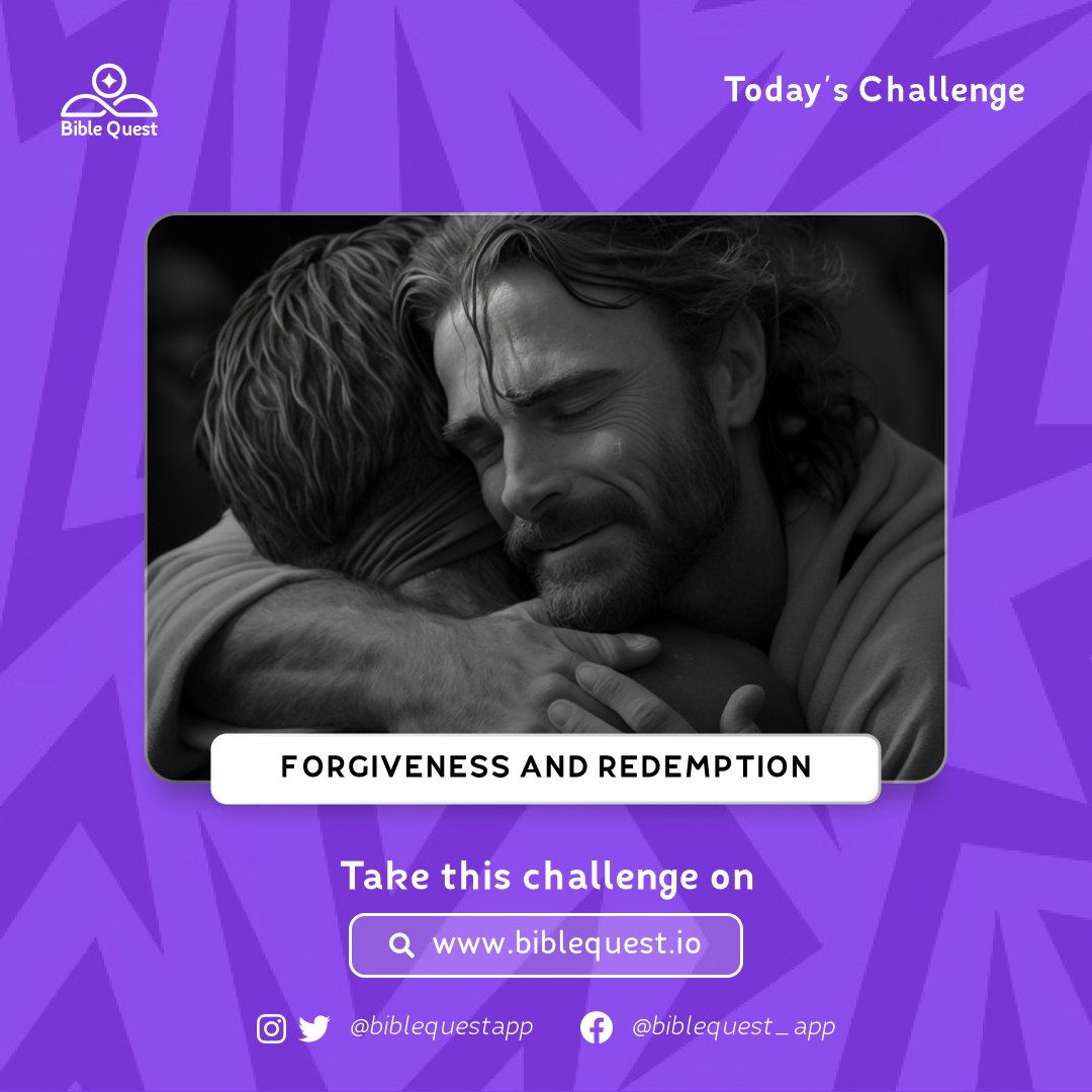 Embrace the Healing Power Within! 💫

Witness the miracles of second chances, the liberation of letting go, and the restoration of broken souls. 🔥

Take today's #DailyBibleChallenge on biblequest.io.