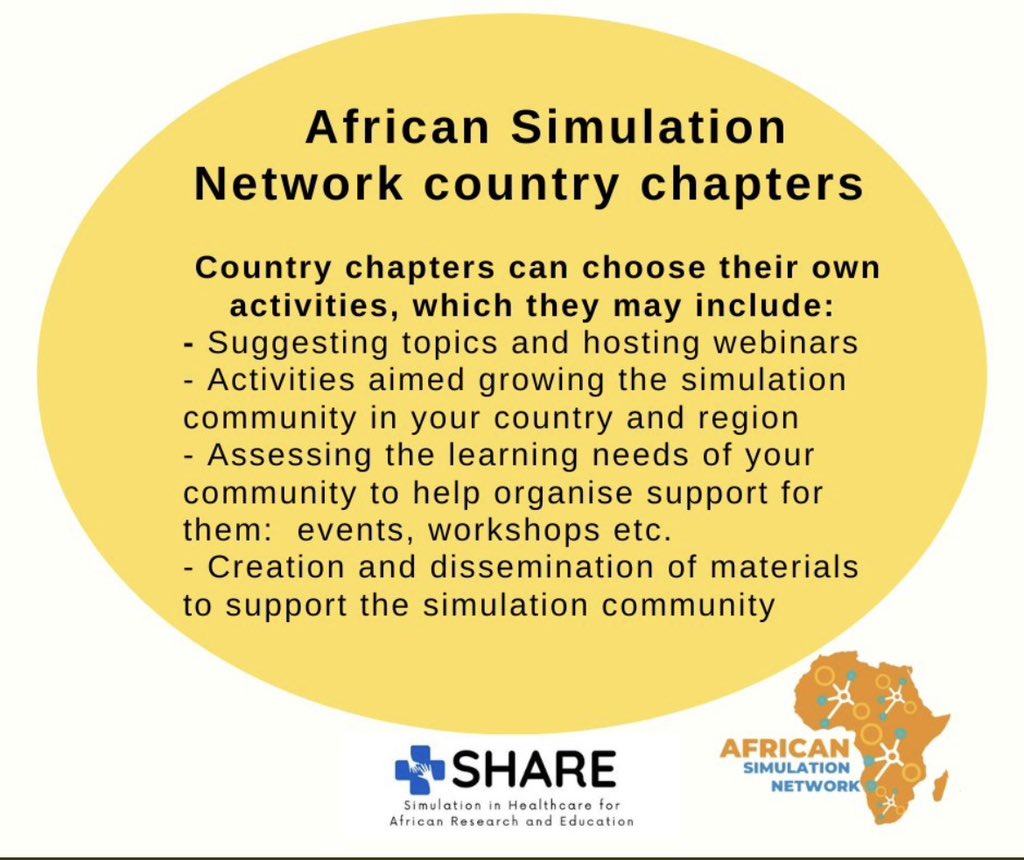 African Simulation Network (@afrisimnetwork) on Twitter photo The African Simulation Network is looking for leaders to establish country chapters! These chapters will create support and community across countries and regions. 
Interested? Click below: 
forms.office.com/r/Fmd6cX2Q9W The African Simulation Network is looking for leaders to establish country chapters! These chapters will create support and community across countries and regions. 
Interested? Click below: 
forms.office.com/r/Fmd6cX2Q9W