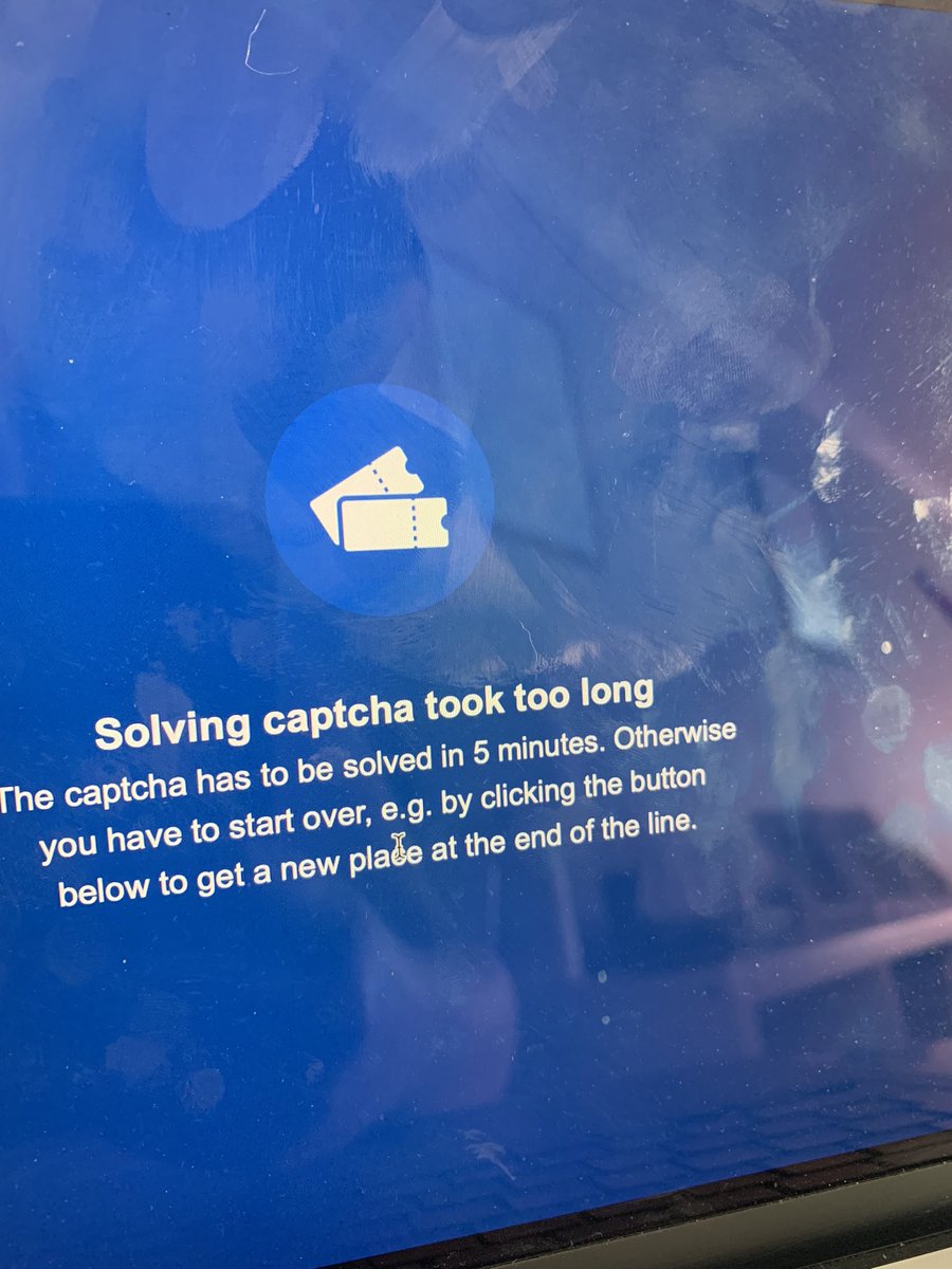 caitharries's tweet photo. @AXS_UK 
I have been waiting for 30+ minutes to get into the waiting room and now im hit with this SORRY WHAT https://t.co/MzbDnE2Dj1