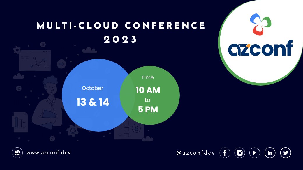 TechXConf's tweet image. 📣 Save the date!🌟Join us at AZConf, the A to Z of AI-focused Multi-Cloud Conference on Oct 13-14, 2023. 🚀
Stay tuned for more updates, speaker announcements, and registration details!
#AZConf #AZConf2023 #AI #MultiCloud #MicrosoftAzure #GoogleCloud #AWSCloud @karthik3030