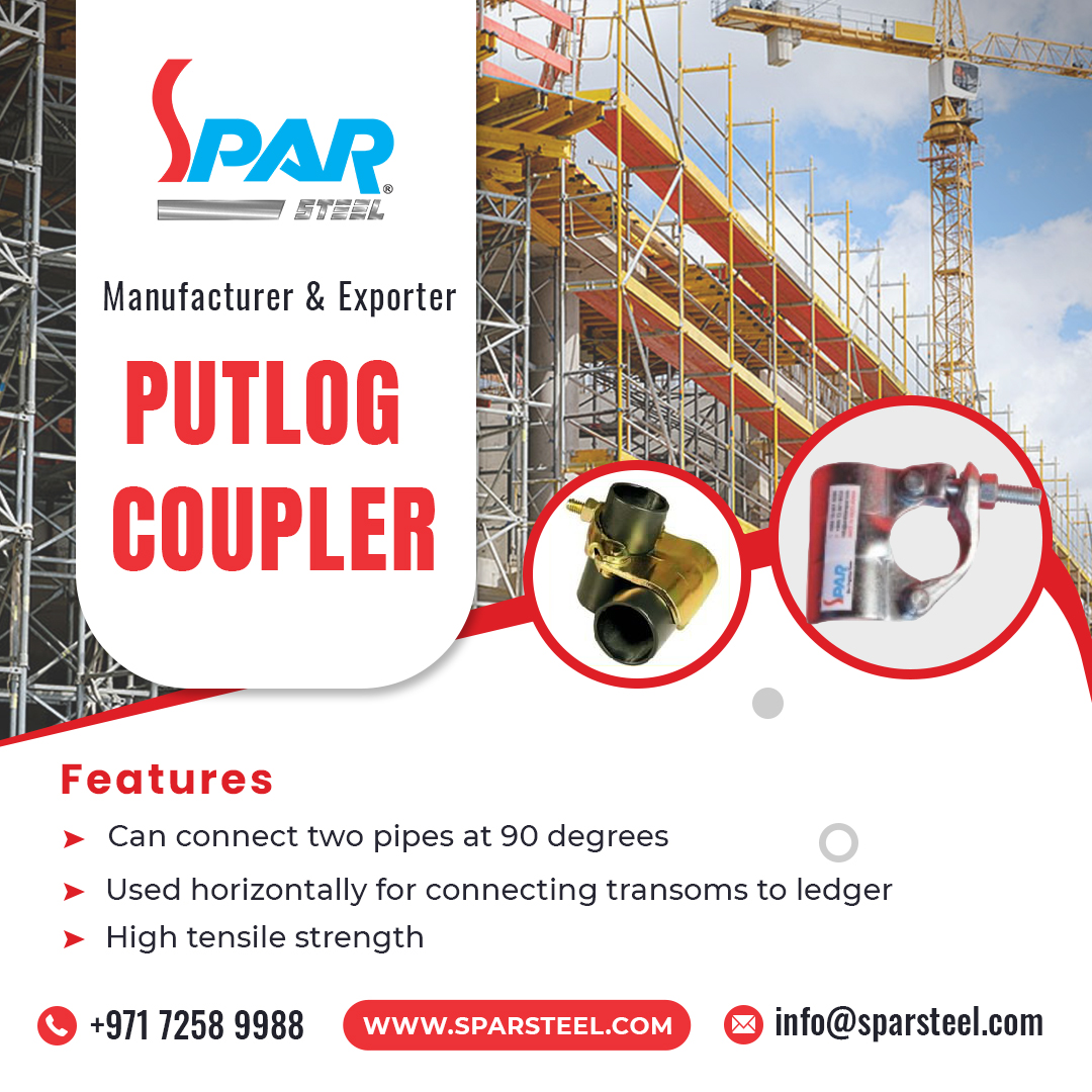 SteelSpar's tweet photo. Scaffolding Putlog Coupler Manufacturer & Exporter
✅Can connect two pipes at 90 degrees
✅Used horizontally for connecting transoms to the ledger
✅High tensile strength
☎ +971 7258 9988, +971 7228 1737
📧 info@sparsteel.com
https://t.co/EYS0KQuxfK
#Couplers #PutlogCoupler https://t.co/YFtoDPHMsV