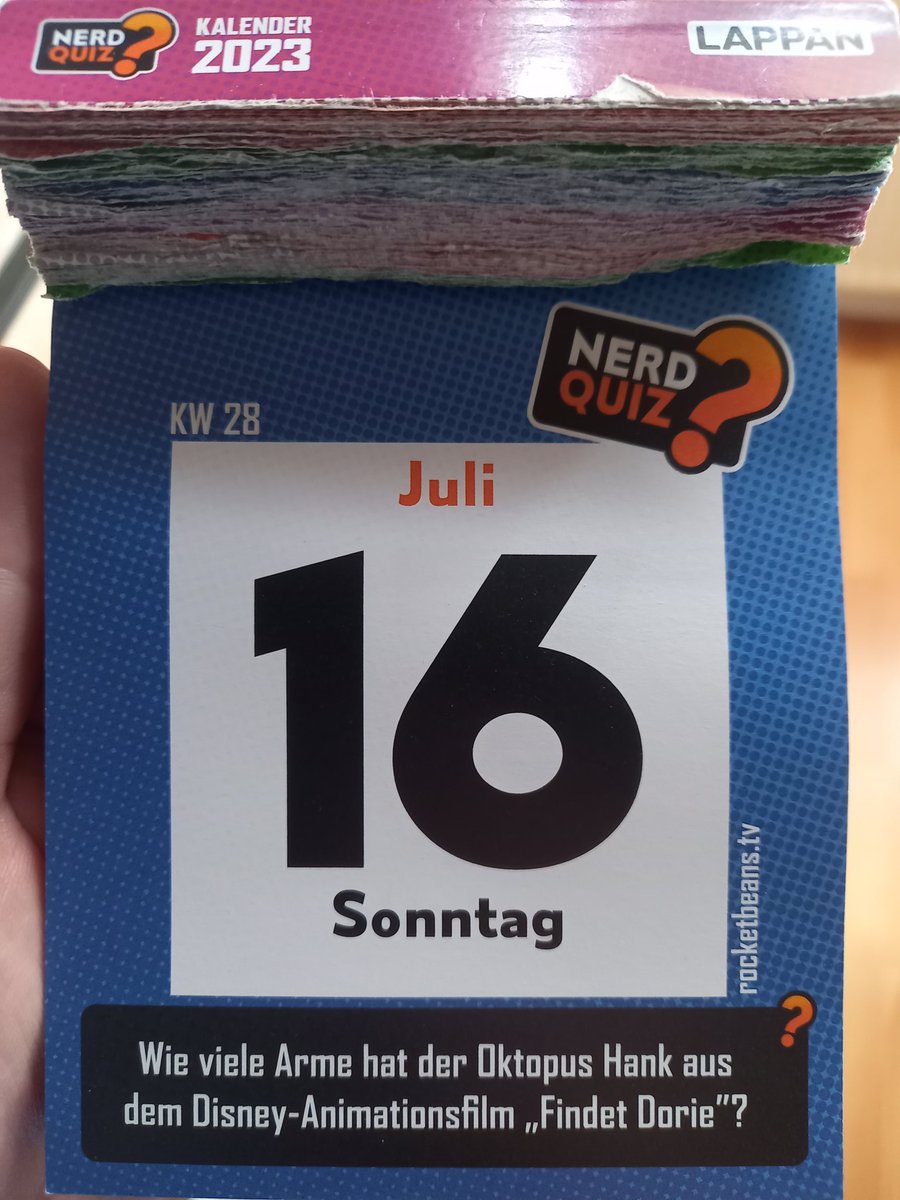 NomadNerdCast's tweet photo. Guten Tag liebe Leute 👋🏻😃
Hier ist die Lösung für die aktuelle Frage:
Der Oktopus Hank aus #FindetDorie hat 7 Arme 🐙🙂
@Darkcurry04 ist für die richtige Antwort zu danken 🤝🏻😊🎞🎬
Wünsche euch einen schönen Wochenstart 🤗🤗
#Nerdquiz #Juli2023 https://t.co/IbMOYW1x5j