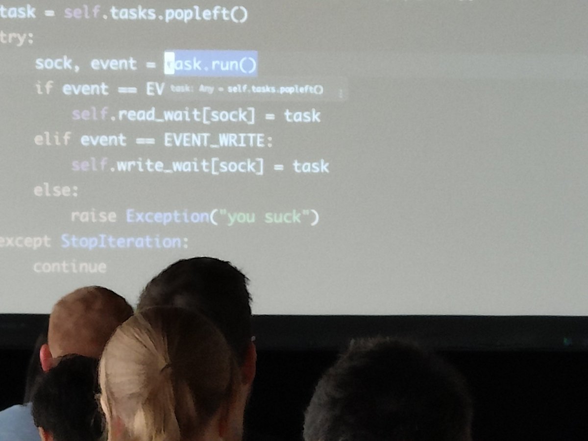 webknjaz's tweet image. How pythonistas raise exceptions when creativity runs out:

#EuroPython