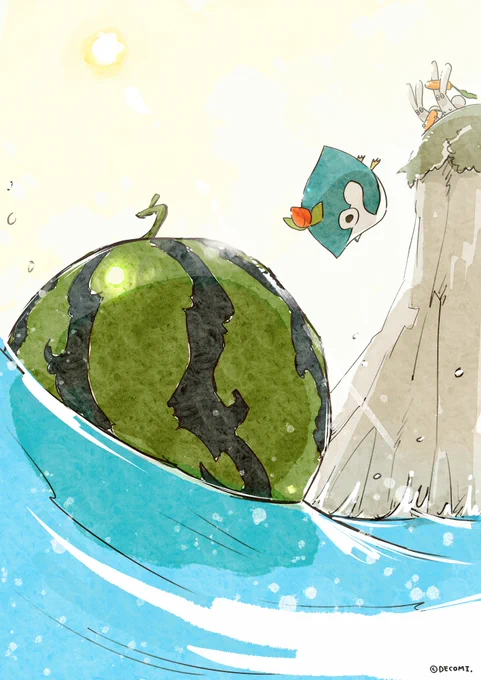 #海の日スイカ割り 