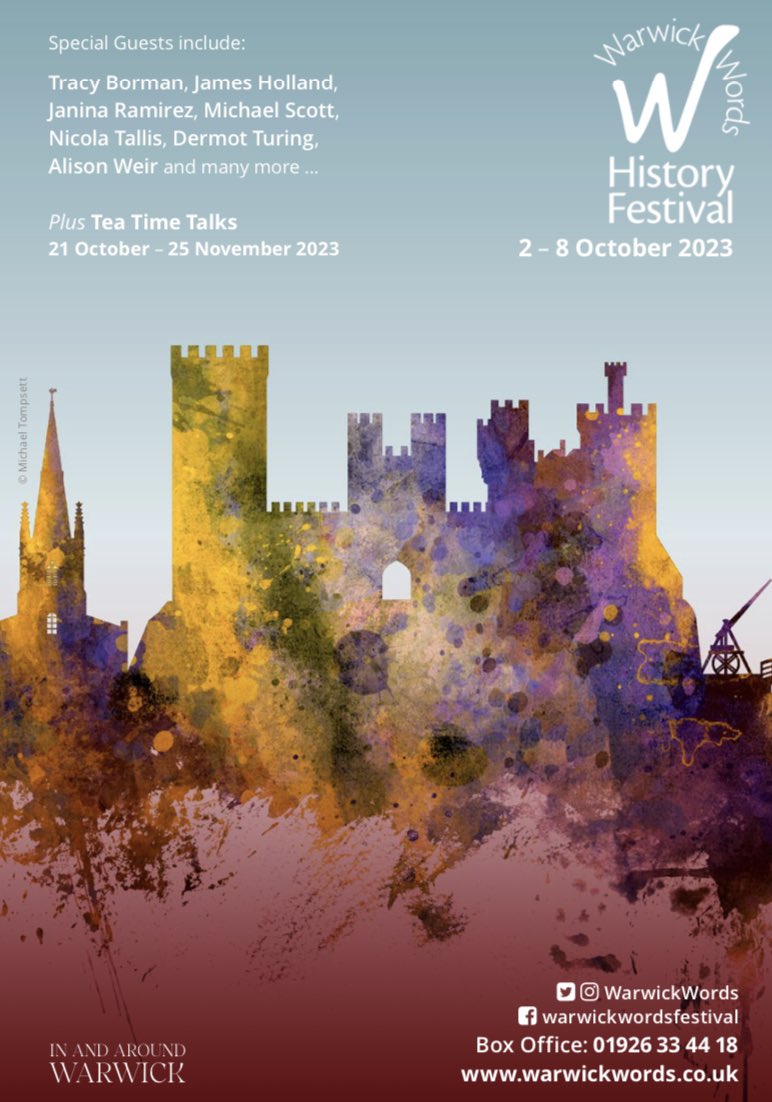 🚨WARWICK WORDS HISTORY FESTIVAL 2023 IS LIVE 🚨

A stellar lineup of top historians and speakers, such as  <a href="/James1940/">James Holland</a>, <a href="/TracyBorman/">Tracy Borman OBE</a>, <a href="/DrJaninaRamirez/">Prof Janina Ramirez</a>, <a href="/profmcscott/">Prof. Michael Scott</a>, <a href="/NicolaTallis/">Dr Nicola Tallis</a>, <a href="/NathenAmin/">Nathen Amin ✒️📚</a>, <a href="/Adam_FineArt/">Adam Busiakiewicz</a>, and many more superstars!

Tickets on sale NOW: warwickwords.co.uk/index.php/even…