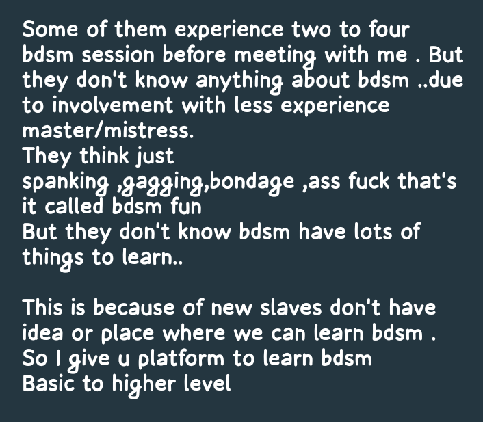 BDSM_training23's tweet photo. Hii guys

Read full post on attached pictures

No second chance to anyone so respond with responsibility

Best of luck
First training batch Seats - 20
Location - banglore
Demo classes start - 28,29,30 July
#bdsm banglore
#slavery 
#Master 
#bdsmtraining https://t.co/XWHld958O2