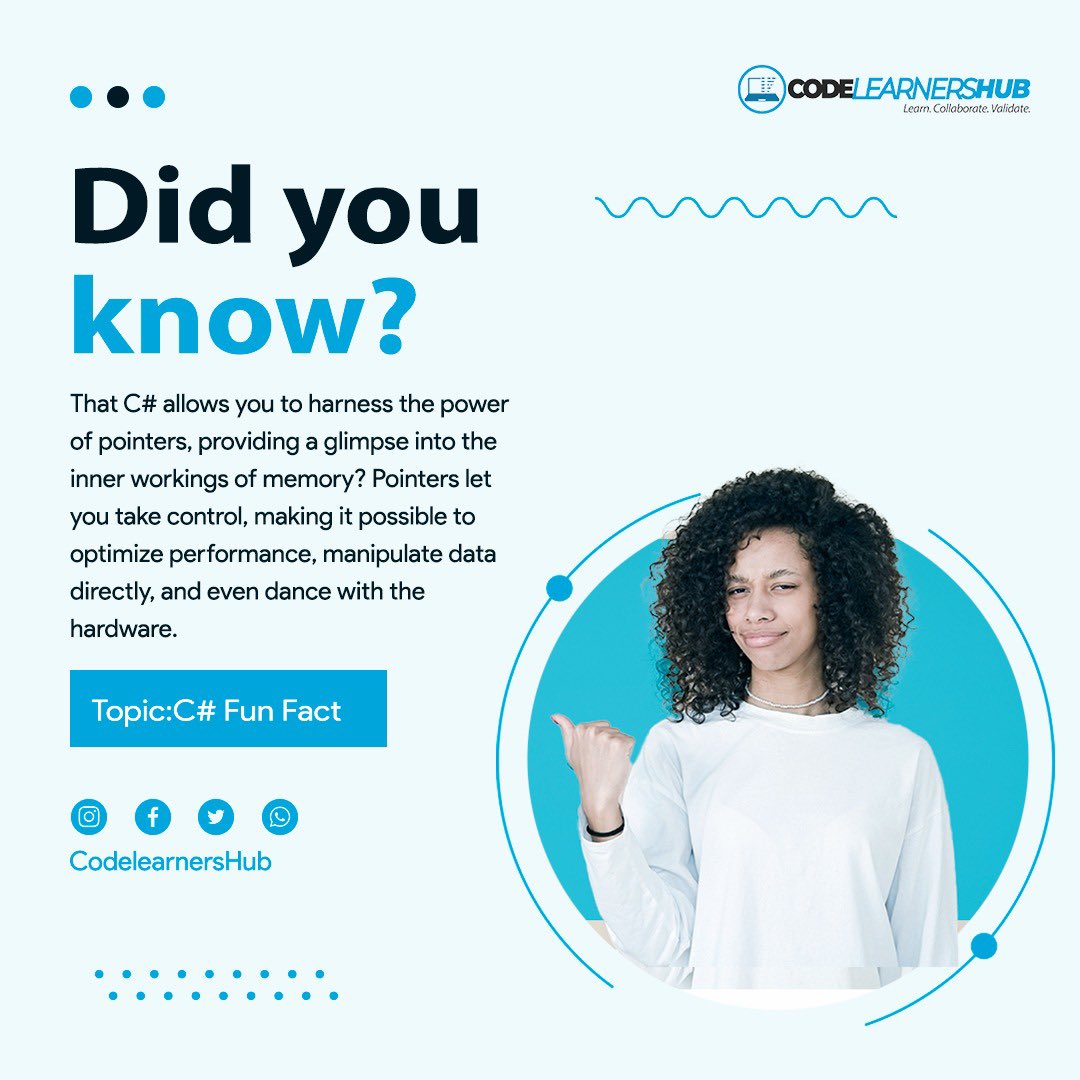 CodelearnersHub's tweet image. A new day to know more facts 

#KnowledgeSharingMonday
#MondayContent #Dotnet #SoftwareEngineering #SoftwareTesting #Csharp #programming #code #SoftwareDeveloper #clh