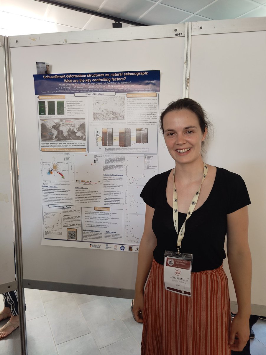 Lake #paleoseismology is a #hot topic, especially during a #heatwave in #Rome! ☀️🥵 
Another day of sessions at #INQUARoma2023 and some great display for #lacustrine work from groups around the world! Inspiring discussions, advancing #earthquake #research for the next years... 🧑‍🔬