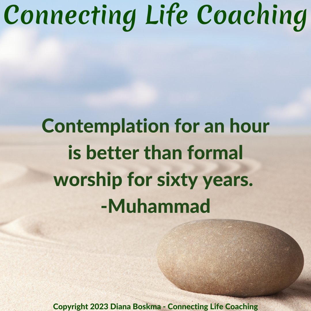 CLHealthCoach's tweet photo. Contemplation for an hour is better than formal worship for sixty years. -Muhammed

#connectinglife #connectinglifecoaching #quotes #betterliving #wellbeing #mentalhealth #lifecoach #lifecoaching #stoic #stoicism #stoicquotes #positivity #growth #thoughtprovoking #foodforthought https://t.co/9dcc2ySv97