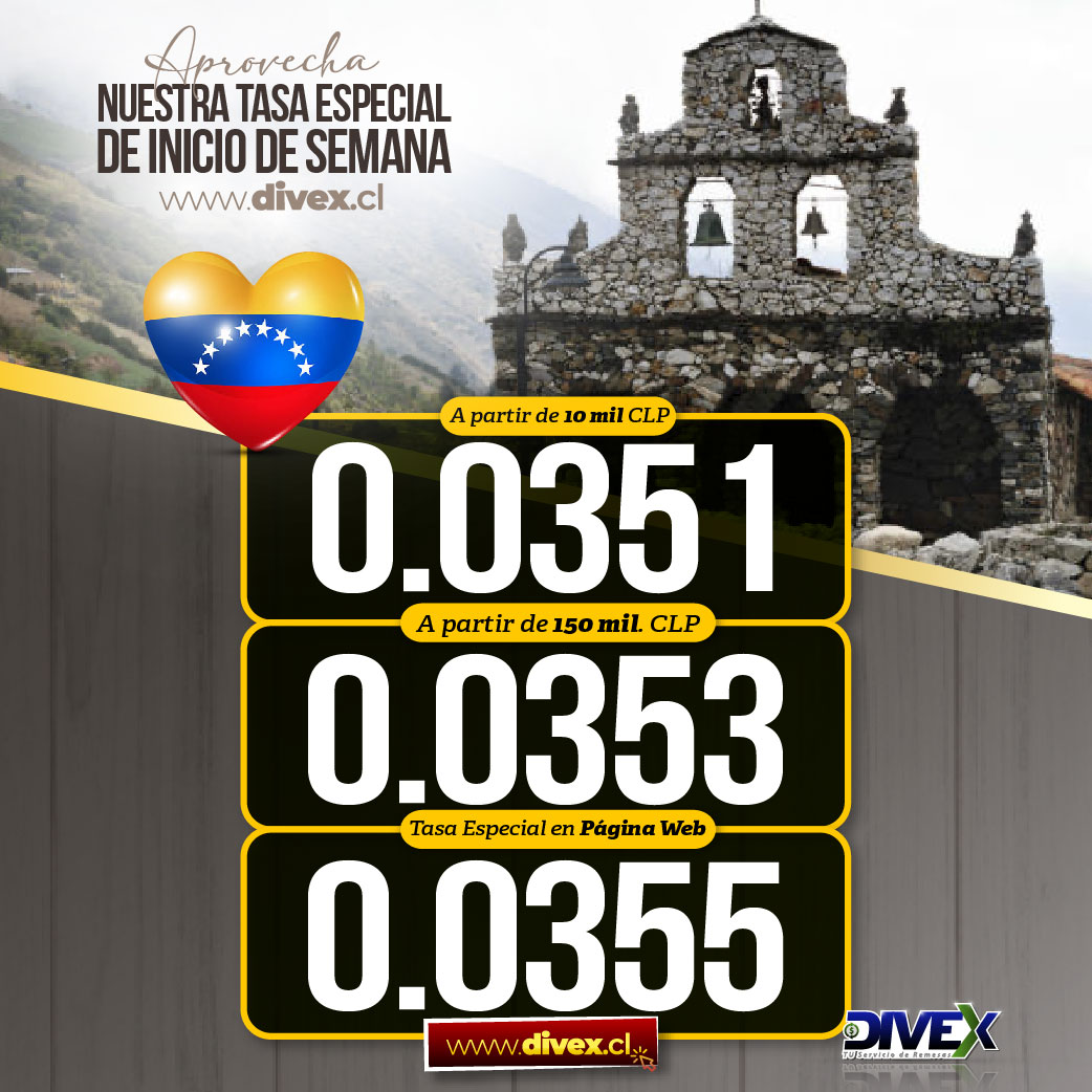 DivexRemesas's tweet photo. En @DivexRemesas  arrancamos la semana con la tasa de cambio que estabas esperando... aprovecha y envía tus remesas a Venezuela antes que baje la Tasa y recuerda que si envías por nuestra página web disfrutarás de una tasa mejorada. Aprovecha!!!
.
https://t.co/MKQnBnRW3k https://t.co/oC0DIKSTXJ