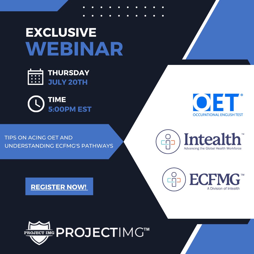 ECFMG is pleased to provide information on the Pathways for #ECFMGCertification for the #2024Match as part of a webinar with @ProjectImg and @OETOfficial Join us for this free virtual session! ow.ly/9IrF50Pec7B