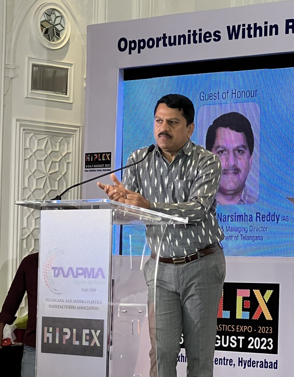 Dr <a href="/jayesh_ranjan/">Jayesh Ranjan</a> ji advised the association and industry to collaborate with institutes and organisations like <a href="/NCAM_Foundation/">National Centre for Additive Manufacturing (NCAM)</a> <a href="/CIPETHO/">CIPET</a> <a href="/TWorksHyd/">T-Works</a> <a href="/RICH_Hyd/">Research and Innovation Circle of Hyderabad- RICH</a> etc to innovate continuously  <a href="/tsiic_vcmd/">EVNREDDY</a> Mr EVN Reddy promised support to the industry and initiating new plastic parc.