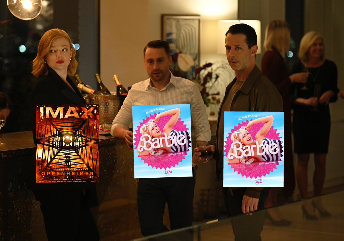 IndieWire's tweet photo. We’re only days away from #Barbenheimer! Here’s what we think our favorite characters are going to see opening weekend. 💣💅🏻 https://t.co/qUu8Nyt08W