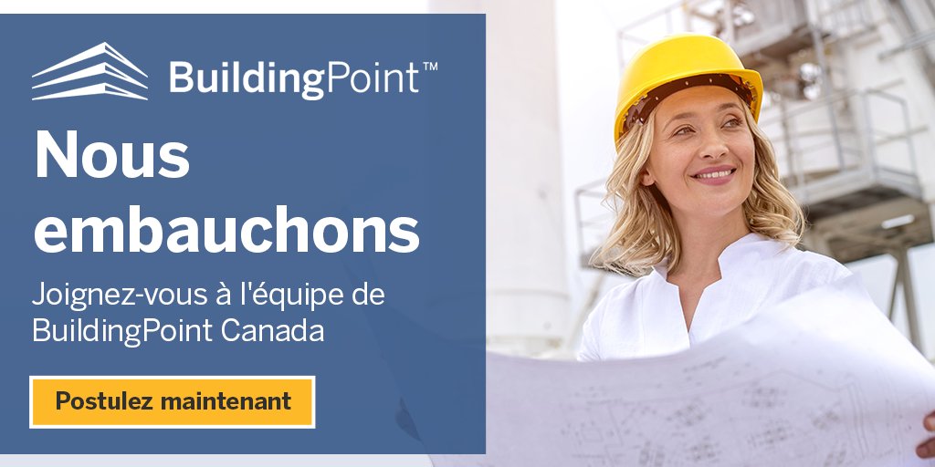 BuildingPoint Canada recherche un Gestionnaire de comptes - équipement d'arpentage et solutions de construction pour son bureau de Québec. Nous offrons une rémunération compétitive, des prestations de santé et dentaires, et plus encore ! 

hubs.li/Q01XN48x0

#BuildingPoint