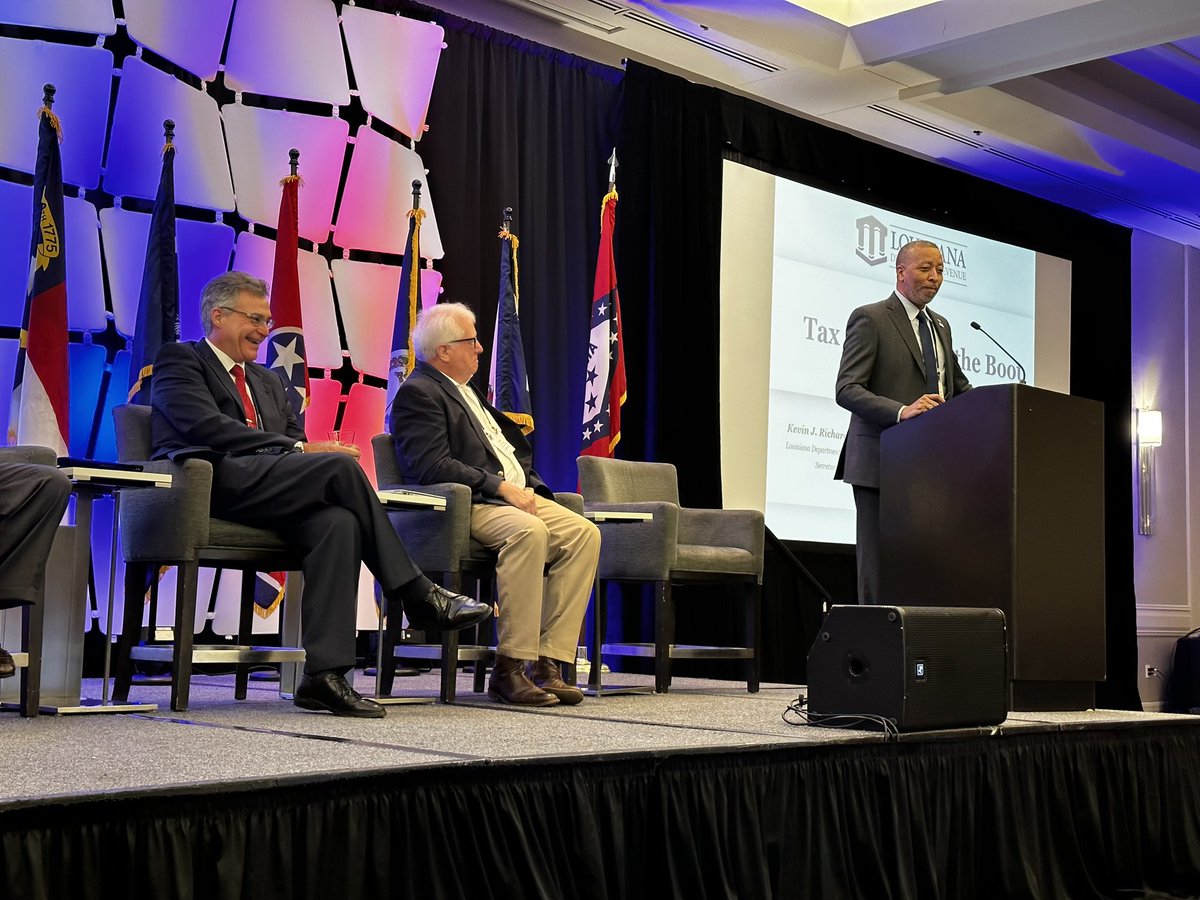 llmorris88's tweet photo. Secretary Kevin Richard sharing some Louisiana tax updates at the Southeastern Association of Tax Administrators #lalege https://t.co/tHTnKLNFQs