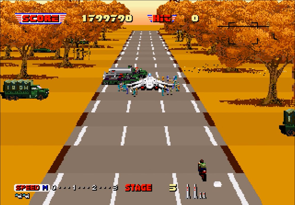 GamerDeMeia's tweet photo. 🕹️After Burner II
🏢Sega
📅1987
🕹️Sega X Board
👥1
🎮Tiro/Arcade
📝After Burner II é o sumo de como a Sega trabalhava bem com Sprites já nos anos 80. Tudo é rápido, bem trabalhado, colorido, lindo e com easter eggs! Além de um cockpit e uma trilha sonora impecável. #arcadeverse https://t.co/mraT1Dsgip