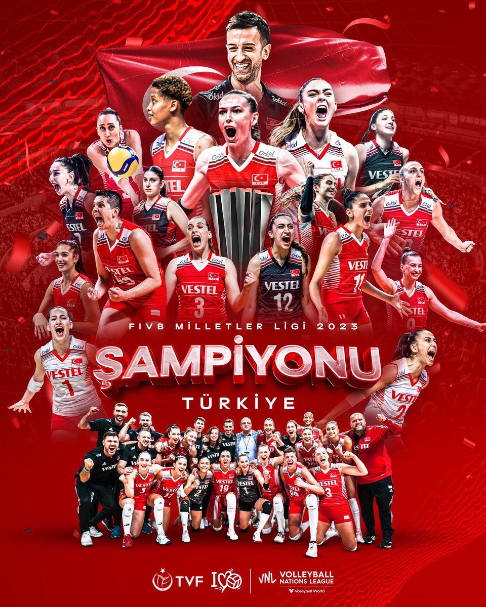Türkiye is proud of you! 🇹🇷

I congratulate the #SultansOfTheNet who won the championship by defeating China 3-1 in the FIVB Volleyball Nations League Final.

The Turkish wall cannot be destroyed! 👏🏻
