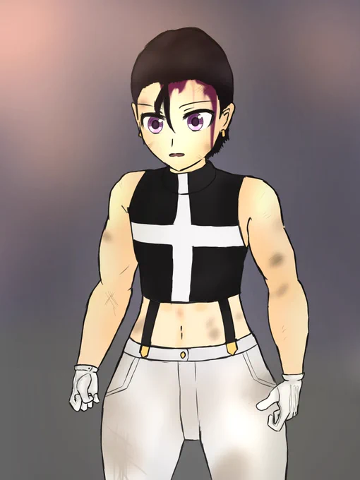 描いといて、かつデザインしといて言うのもなんだけど無魂(うちの看板娘)の髪型を見る度に「KーPOPのイケメンアイドルにこういうのいたっけな」と思ってしまう(衣装のせいもある) 