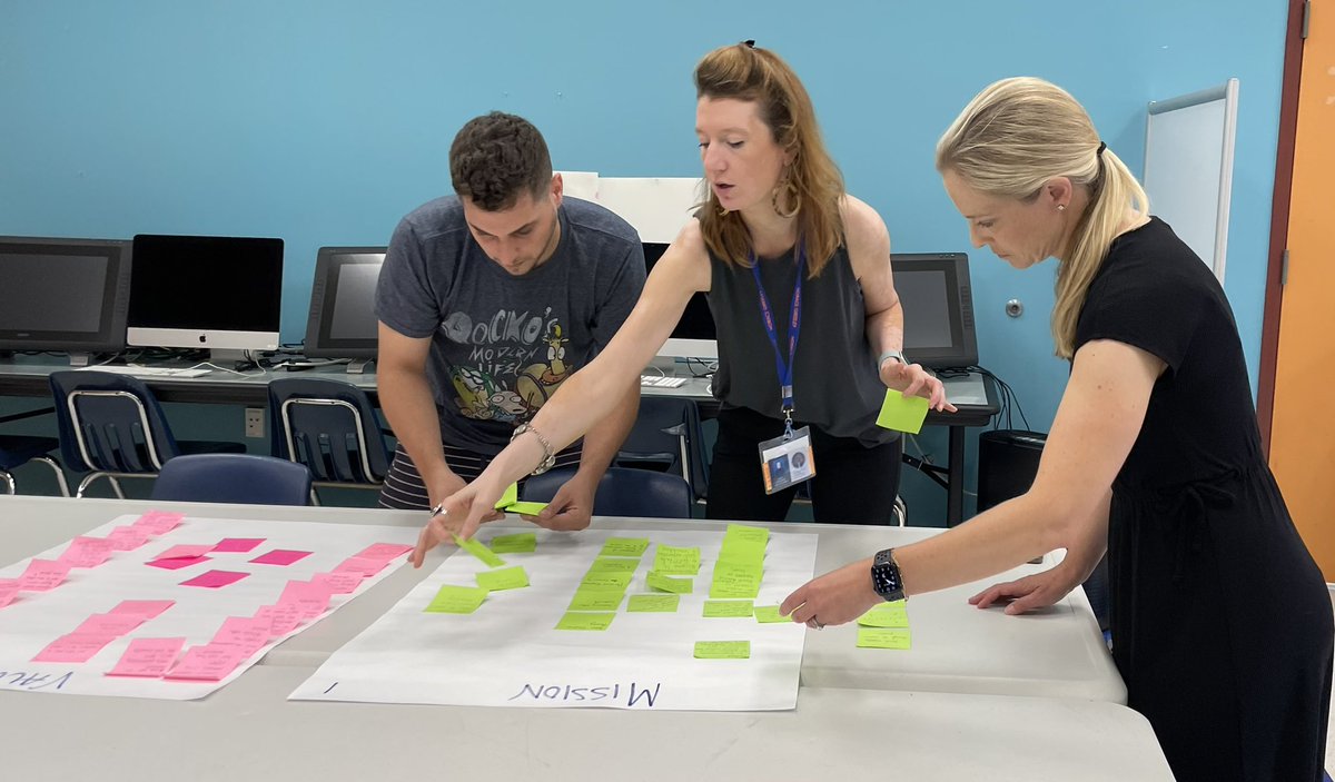 The @GreeleyArt department moving through the #DesignThinking process to establish new Mission, Vision, Values & Priorities. These #WeAreChappaqua teachers exploring their impact on S learning, experience & the HG community. @ski626 @jsullivan165 @LauralynStewar1 @DrAPease