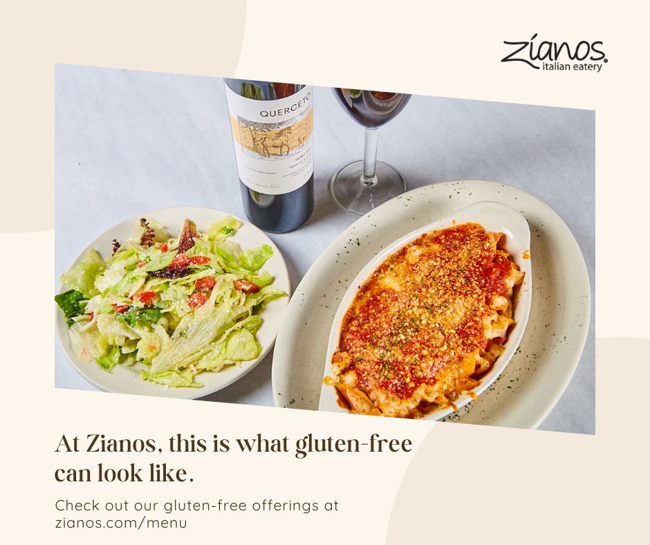 ZianosItalian's tweet photo. At Zianos, gluten-free doesn’t mean flavor-free or salad-only. Gluten-free can mean favorites like baked mostaccioli, chicken piccata, and more. 

Vote for Zianos in the Fort Wayne Newspapers Readers’ Choice – links available on Facebook!

#glutenfree #celiac #foodfreedom https://t.co/g9mppbDMPq