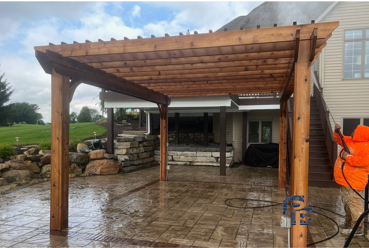 PRDesignBuild's tweet image. Freshening up one of our 2020 projects with a power wash, bringing this pergola back to its sparkling best! 
#PRDesignBuild #Pergola #PowerWashingMagic #WestMichigan #GeneralContractor prdesign-build.com